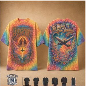 Jefferson Airplane Fly Higher Than Yesterday Tie Dye T Shirt