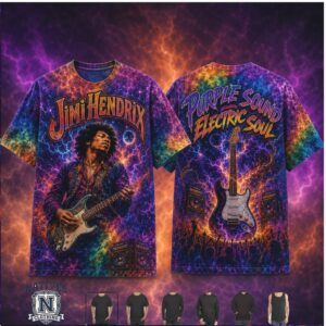Jimi Hendrix Electric Soul Purple Tie Dye T Shirt