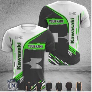 Kawasaki Racing Team Green Stripe Custom T Shirt