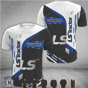 LS Tractor Custom Name Blue Racing T Shirt