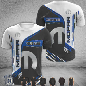 Mopar Performance Logo Blue Striped Custom T Shirt
