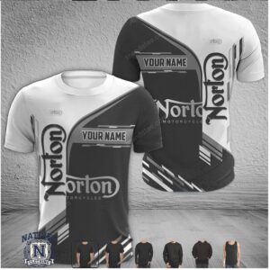 Norton Motorcycles Vintage Logo Custom Name T Shirt
