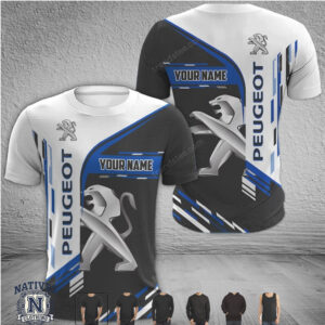 Peugeot Lion Logo Custom Name Racing T Shirt