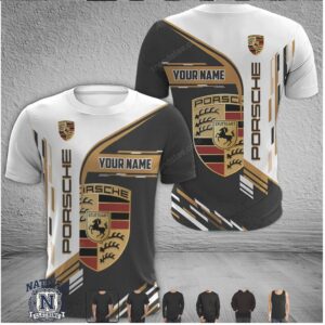 Porsche Crest Custom Name Luxury Car T Shirt