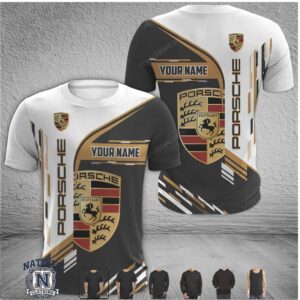 Porsche Crest Custom Name Luxury Car T Shirt