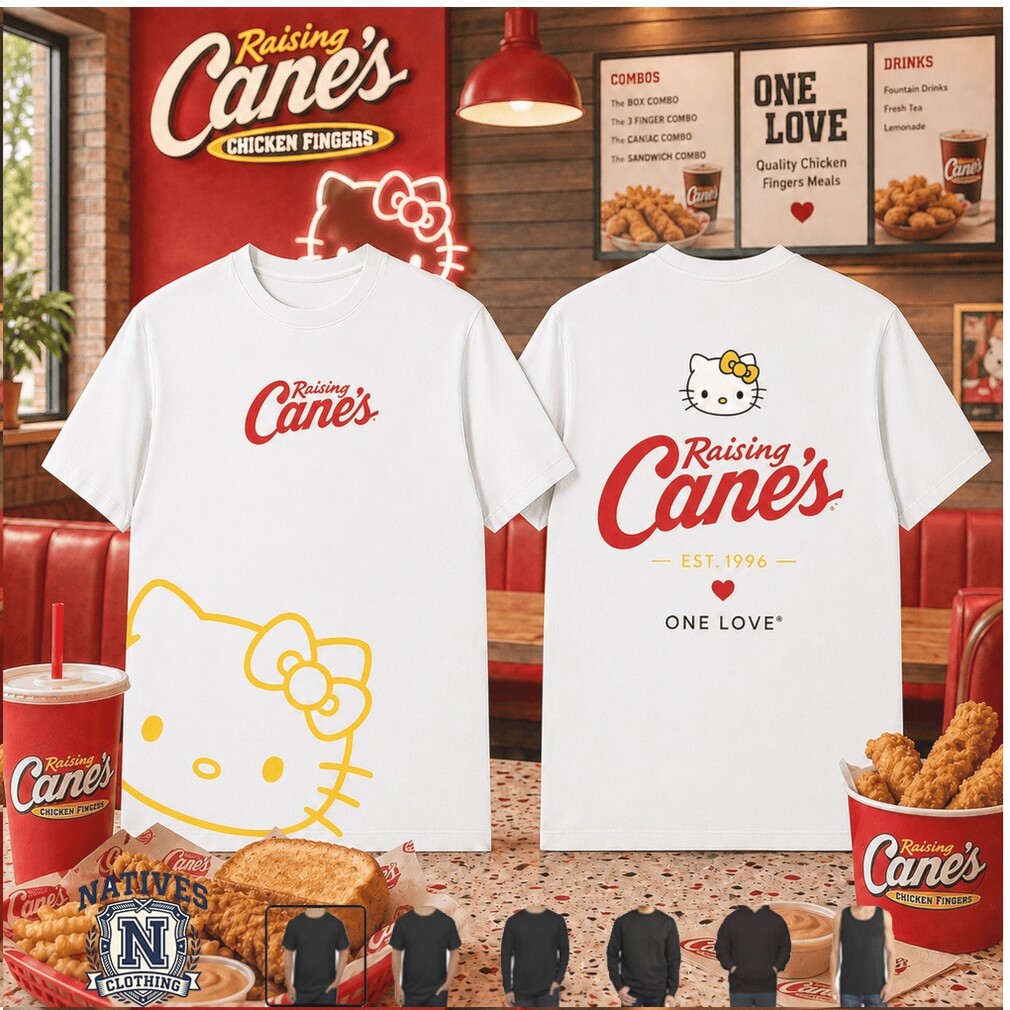 Raising Canes Chicken Fingers Hello Kitty T Shirt Raising Canes Chicken Fingers Hello Kitty T Shirt