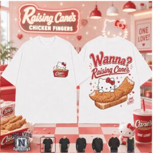 Raising Cane's Hello Kitty Chicken Finger T Shirt