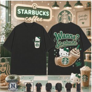 Starbucks Coffee Hello Kitty Cute Coffee T Shirt