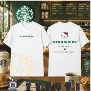 Starbucks Coffee Hello Kitty Cute Graphic T Shirt