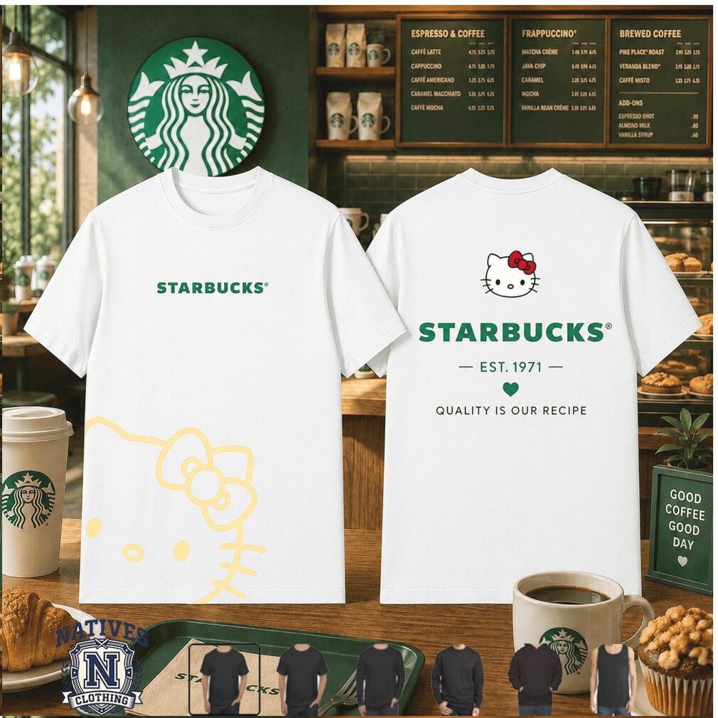 Starbucks Coffee Hello Kitty Cute Graphic T Shirt Starbucks Coffee Hello Kitty Cute Graphic T Shirt