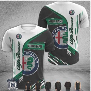 Alfa Romeo Custom Name Racing Logo T Shirt