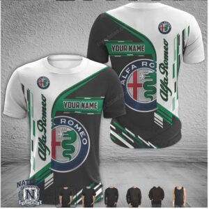 Alfa Romeo Custom Name Racing Logo T Shirt